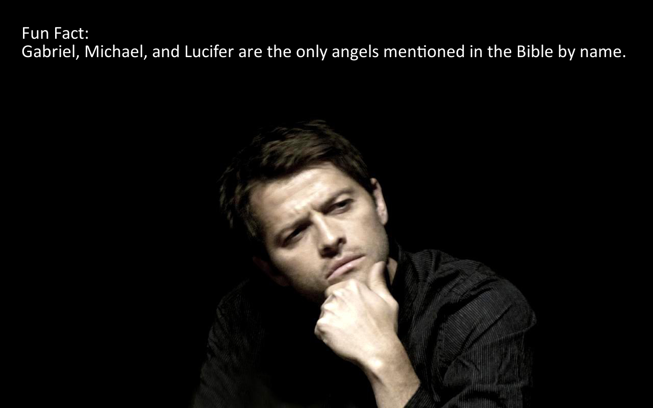 misha collins - Fun Fact Gabriel, Michael, and Lucifer are the only angels mentioned in the Bible by name.
