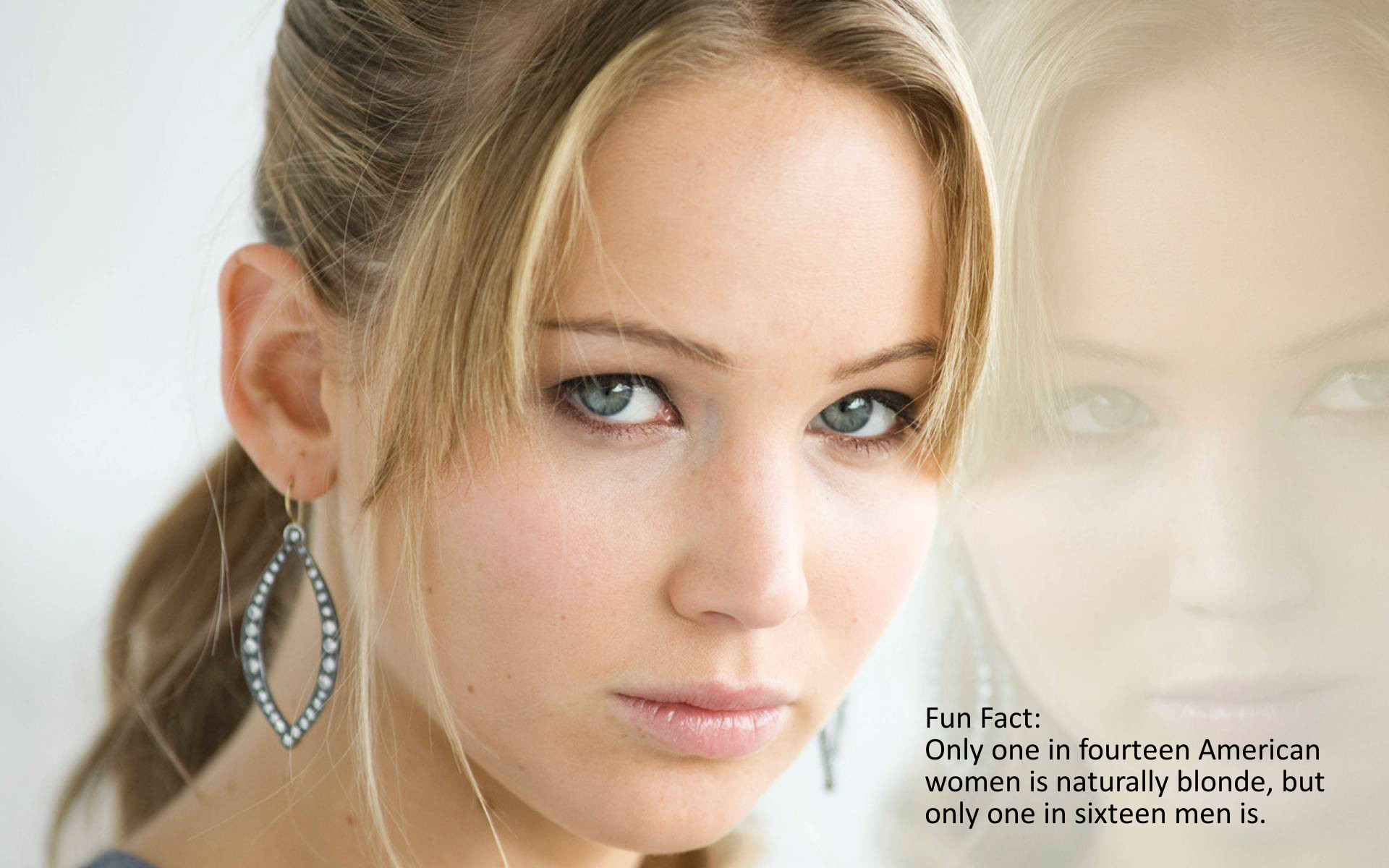 jennifer lawrence - Fun Fact Only one in fourteen American women is naturally blonde, but only one in sixteen men is.