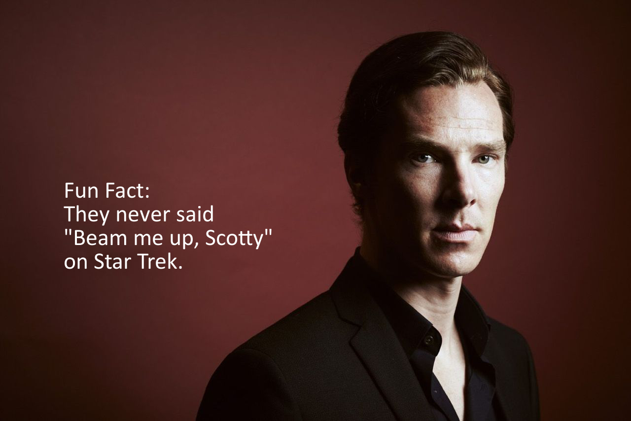 benedict cumberbatch photoshoot - Fun Fact They never said "Beam me up, Scotty" on Star Trek.
