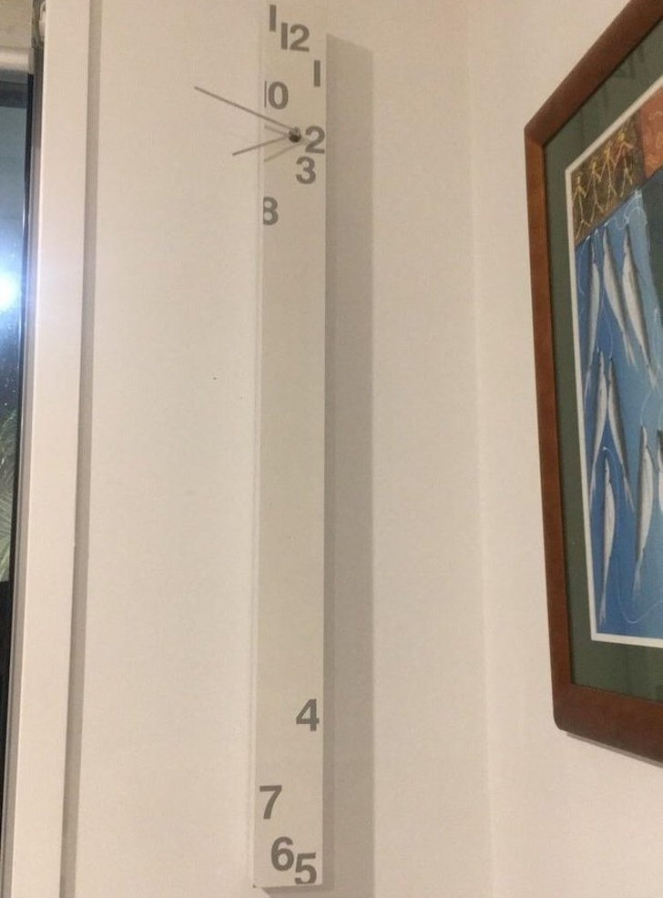 “This was the clock at the house I was babysitting at. There’s not even a 9.”