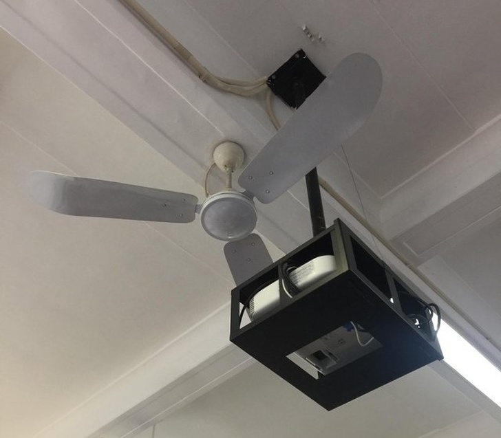 “This ceiling fan in my classroom”