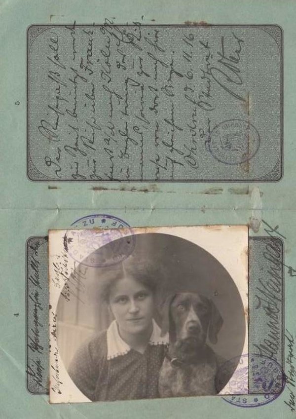 In 1916, in Germany, you were allowed to have a picture of you and your dog in your passport.