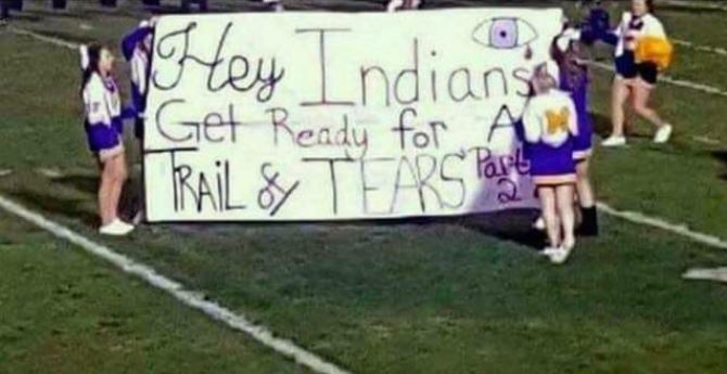 trail of tears cheerleaders - Hey Indians Get Ready for All Trails Tears Tje