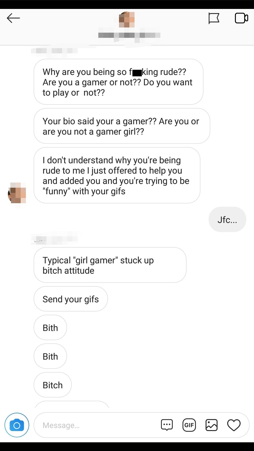 Guy loses it when girl gamer wont friend him