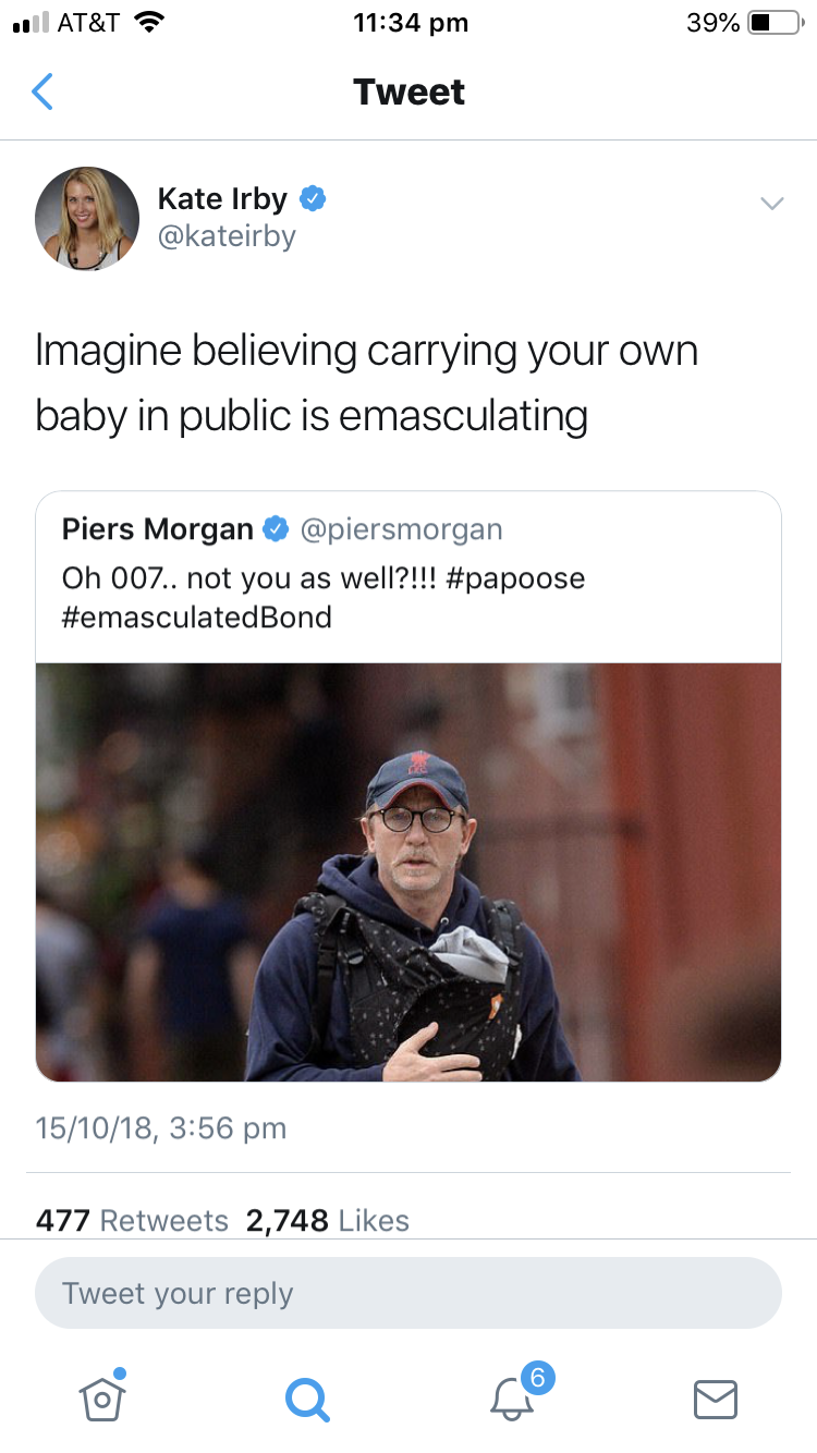 Piers Morgan mocks Danial Craig's baby carrier