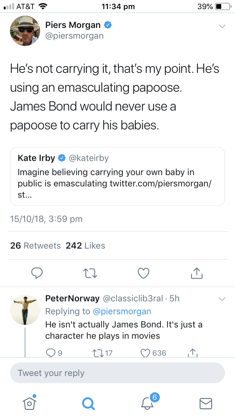 Piers Morgan mocks Danial Craig's baby carrier