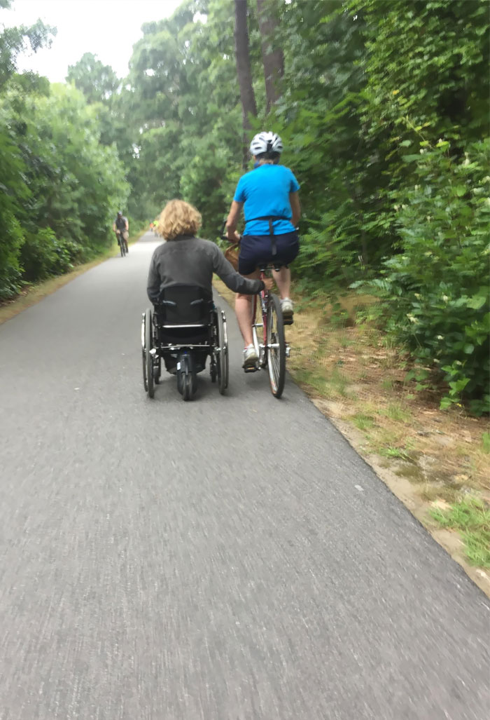 Came Upon These Two Ladies On The Bike Path Today. Left Just Held On While Right Kept Cruising
