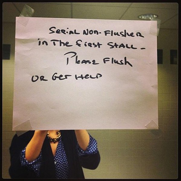 writing - Serial NonFlusher in The ciast Stall Please Flush Or Ger Help
