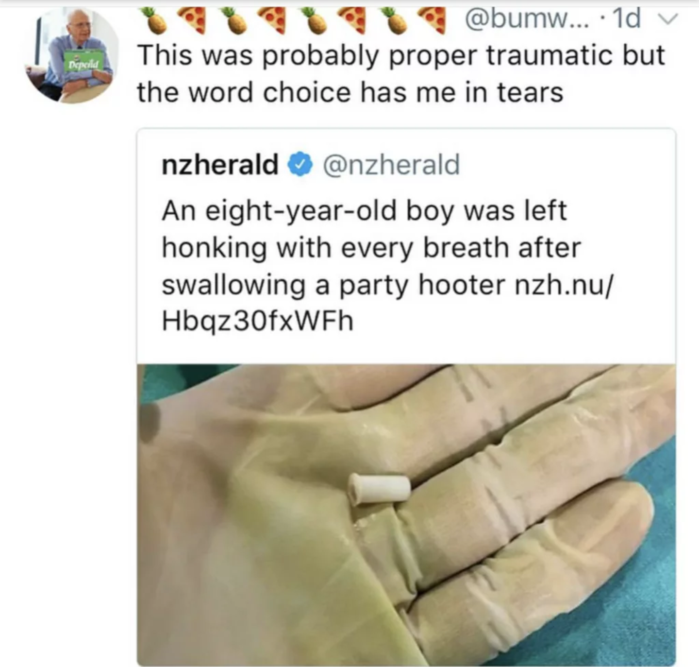 tired meme - 9090909... . 1d v This was probably proper traumatic but the word choice has me in tears nzherald An eightyearold boy was left honking with every breath after swallowing a party hooter nzh.nu Hbqz30fxWFh
