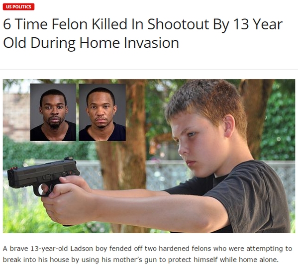 home alone stay strapped or get clapped - Us Politics 6 Time Felon Killed In Shootout By 13 Year Old During Home Invasion A brave 13yearold Ladson boy fended off two hardened felons who were attempting to break into his house by using his mother's gun to 
