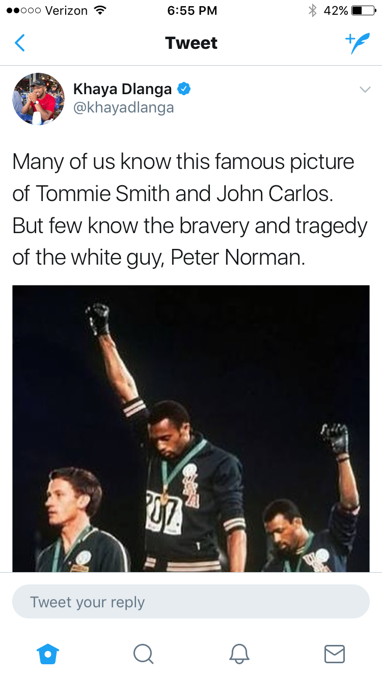 The tragic story of the white guy, Peter Norman