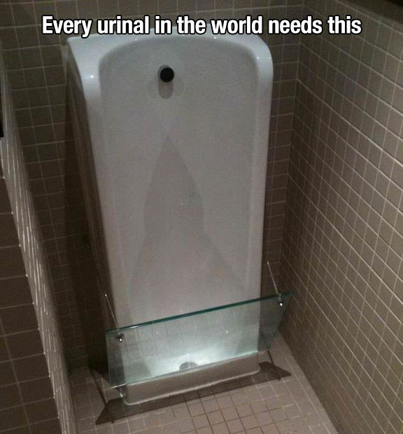 urinal splash guard - Every urinal in the world needs this