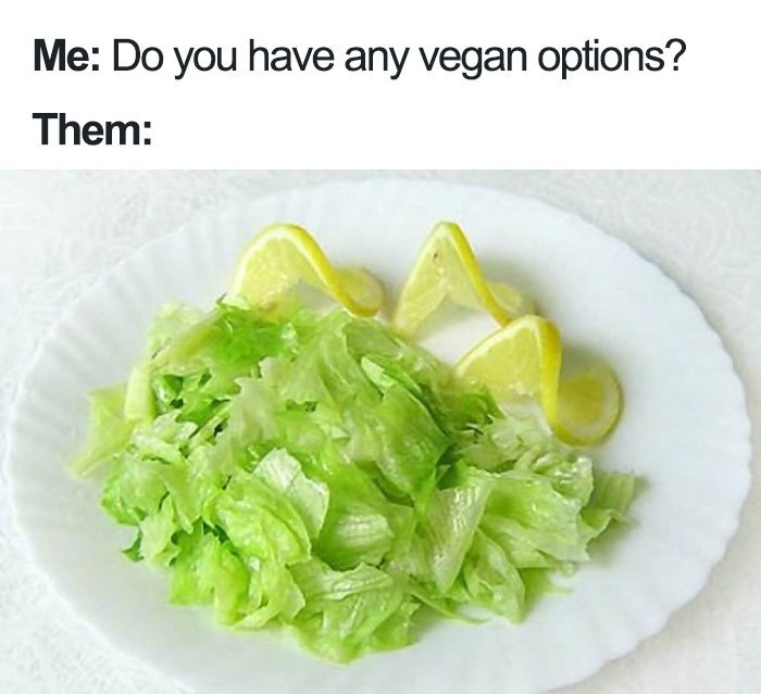 vegan Me Do you have any vegan options? Them