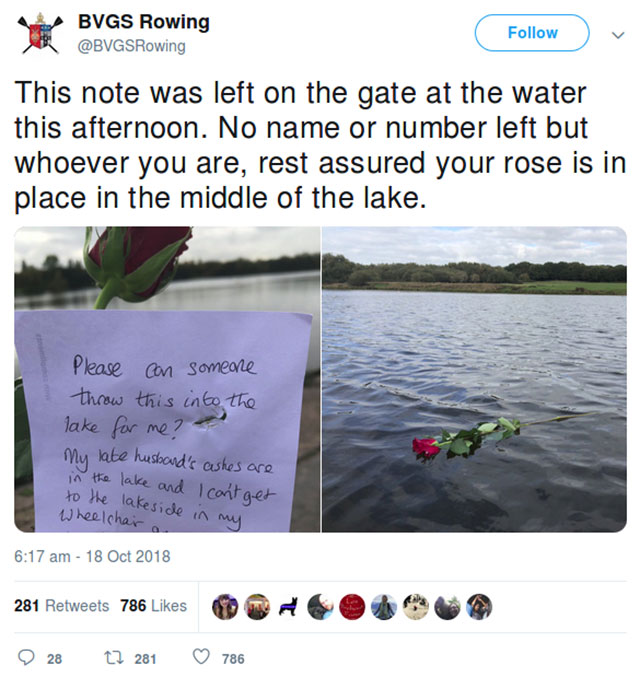 memes - rowing memes - Bvgs Rowing Mar This note was left on the gate at the water this afternoon. No name or number left but whoever you are, rest assured your rose is in place in the middle of the lake. Please can someone throw this into the lake for me