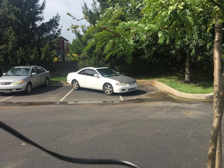 parking in three spots