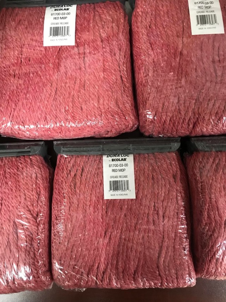 These mop heads look just like fresh ground beef.