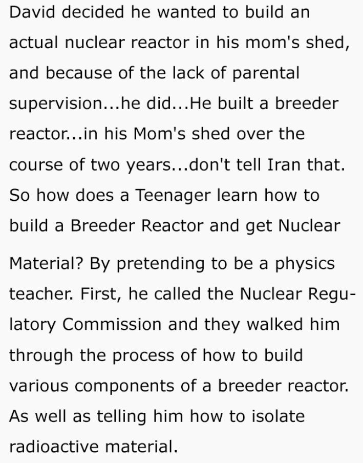 This kid once built a nuclear reactor in his mom's basement