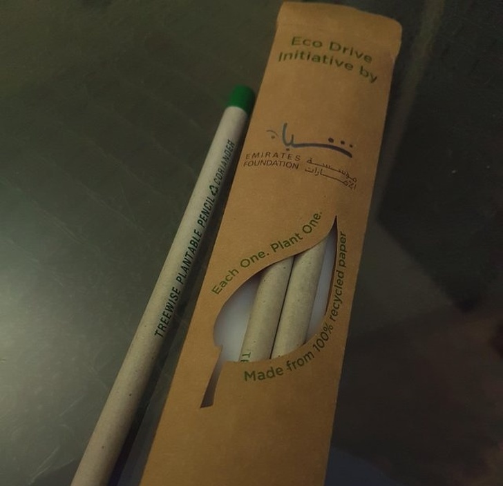 You can plant this pencil’s cap after you’ve used it and watch it grow into either tomato, coriander, or chili.