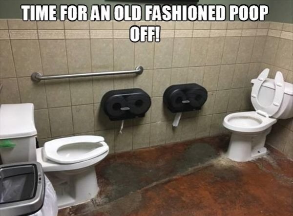 cursed toilets - Time For An Old Fashioned Poop Off!