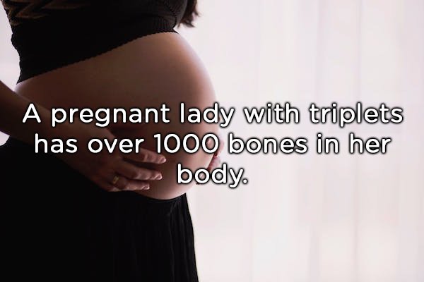 shoulder - A pregnant lady with triplets has over 1000 bones in her body