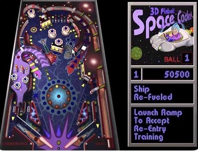 nostalgic 3d pinball space cadet 1995 - Space Codi Ball 1 Ship Refueled Launch Ramp To Accept ReEntry Training