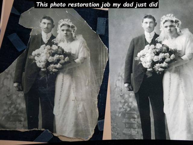 photograph - This photo restoration job my dad just did