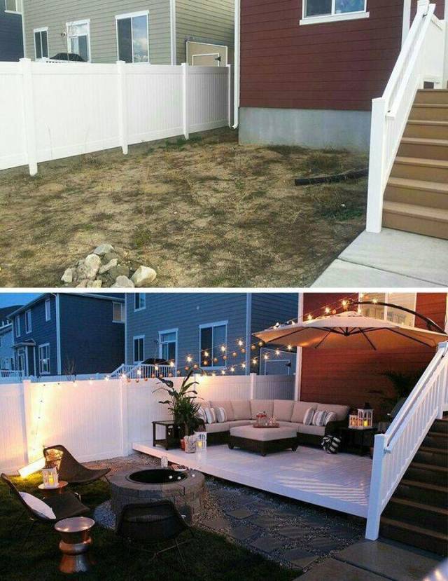 before and after small backyard transformation