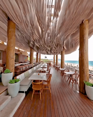 When the wind hits the ceiling of this beach bar