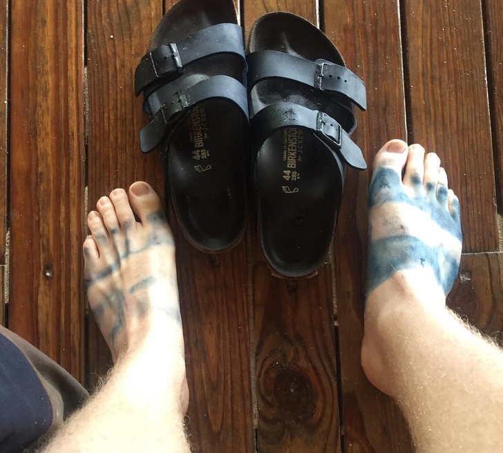 “Wearing these wet sandals wasn’t the best idea.”