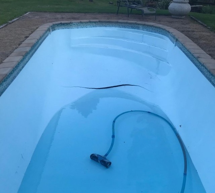 “Woke up to an empty pool this morning.”