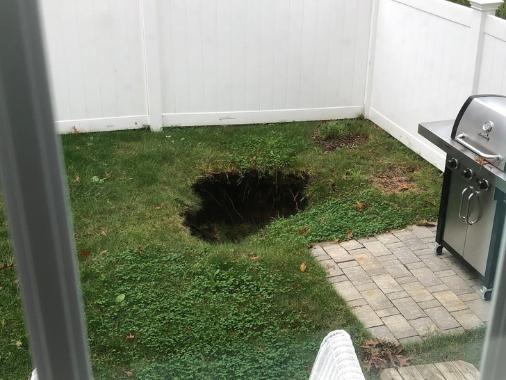 “This big sinkhole in my yard that just came out of nowhere.”