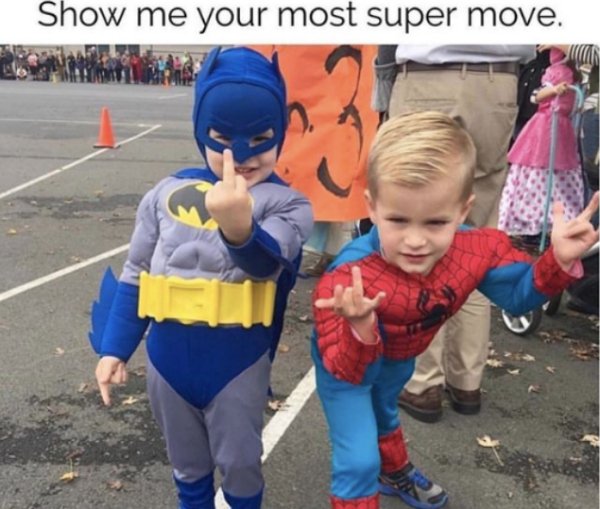 toddler - Show me your most super move.
