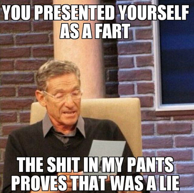 determined that was a lie meme - You Presented Yourself As A Fart The Shit In My Pants Proves That Was A Lie