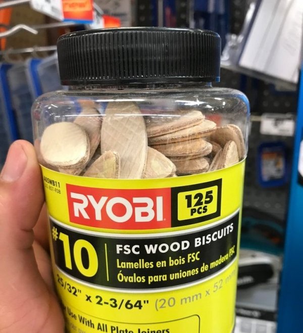 Jambi Ryobi 135 Fsc Wood Biscuit Lamelles en bois Fsc Ovalos para uniones 5132 x niones de madera 2364" 20 m w With All P Omm x 52 All Plate Liners