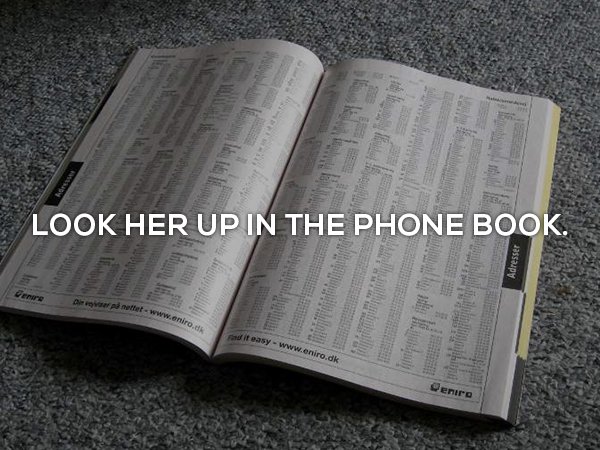 nostalgia of looking up a girl in the phone book to call her
