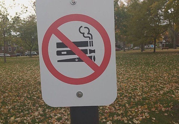 Updated no smoking signs in parts of Canada.