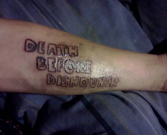 bad tattoos - sad tattoos - Death Before Dishounels