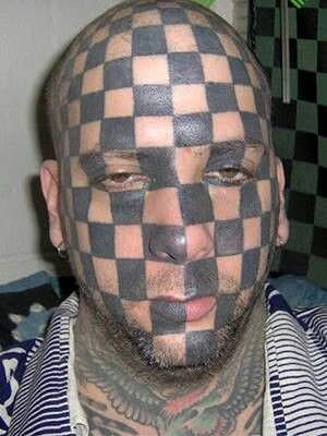 bad tattoos - chess tattoo