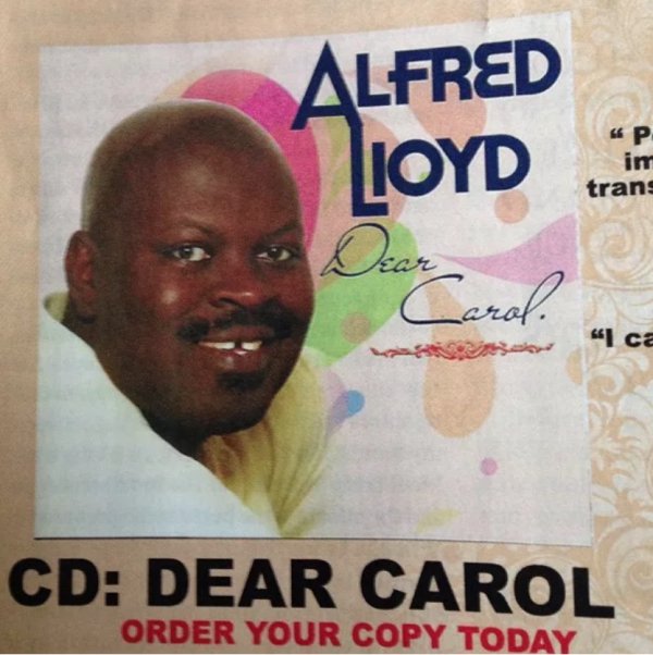 album cover - Alfred Jioyd P im tran Ca Cd Dear Carol Order Your Copy Today