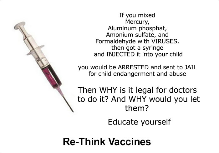 This post encouraging people to ‘re-think vaccines’ has been making rounds online