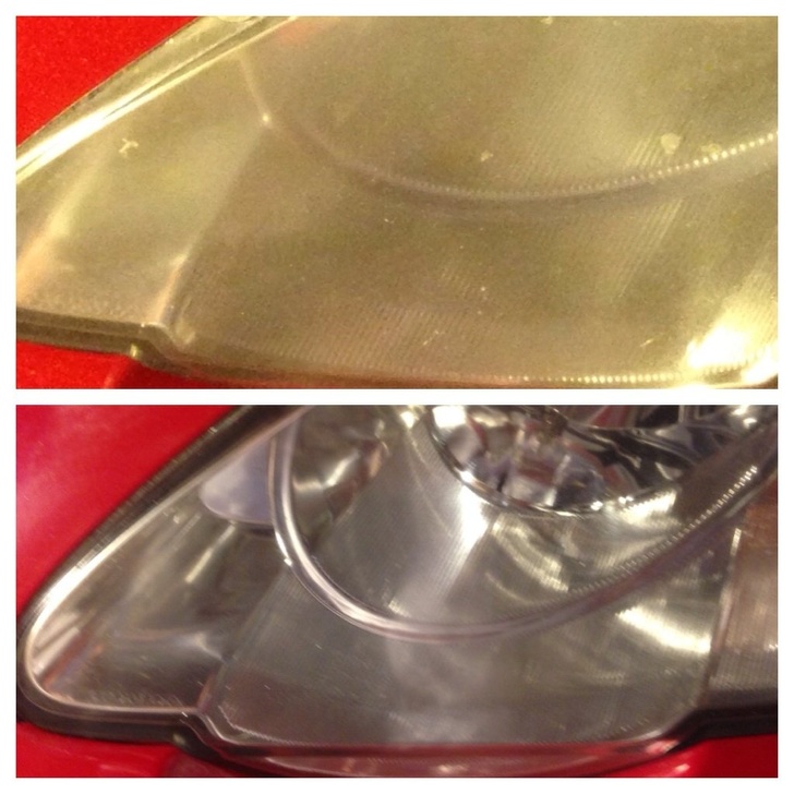 toothpaste headlights before and after