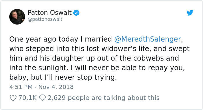 Someone Calls Patton Oswalt ‘Creepy’ For Remarrying After His Wife’s Death