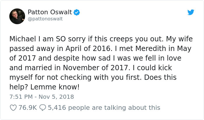 To which Oswalt had to reply