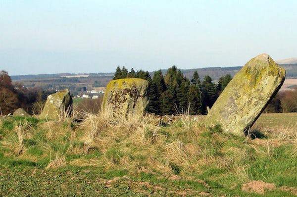 A Bronze Age standing stone from 2500 BC.
In 2001, Stephen Davis looked out into his English backyard and noticed that some sort of tall rock had been unearthed in his yard. Consulting a historian, it was determined that the rock was a part of a series of standing stones that marked a Bronze Age burial site.