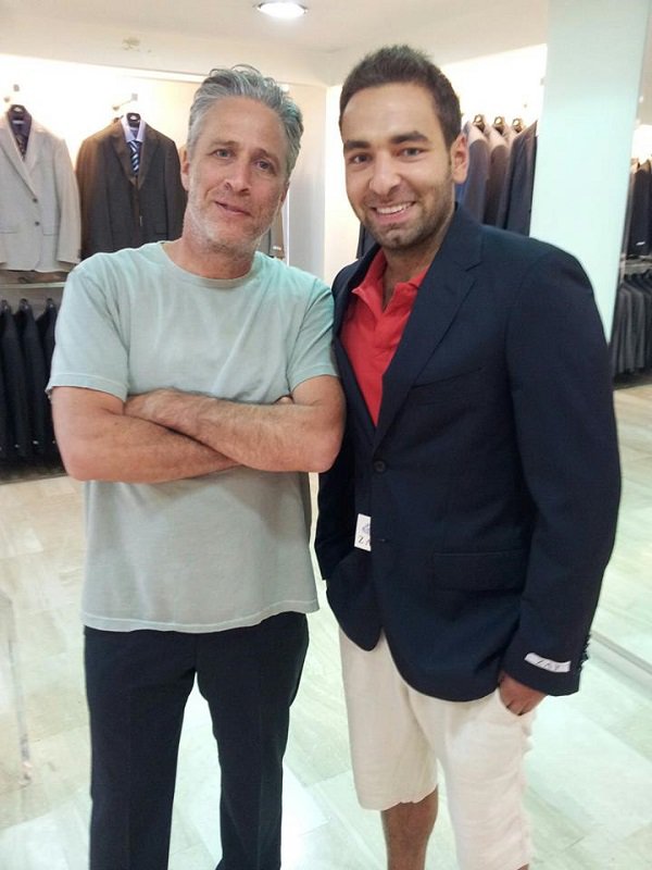 “I was buying a suit, i tried on the jacket but couldn’t find the pants to match, the person in the dressing room comes out wearing them, its Jon Stewart”