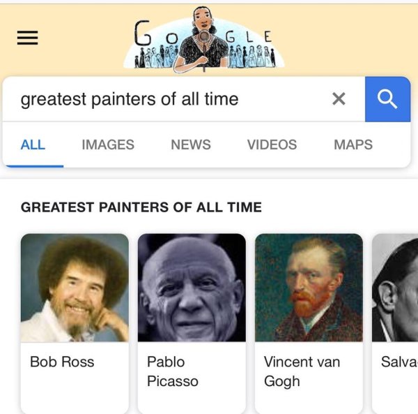 meme - vincent van gogh - greatest painters of all time xQ All Images News Videos Maps Greatest Painters Of All Time Bob Ross Pablo Picasso Vincent van Gogh Salva