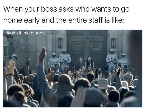hunger games volunteer as tribute - When your boss asks who wants to go home early and the entire staff is