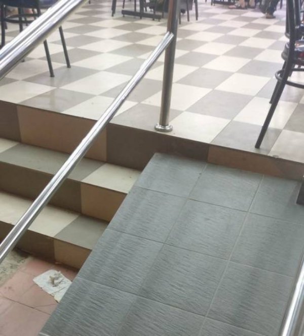 ramp that still requires to get past the step