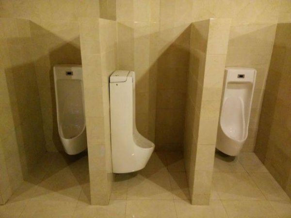 sideway urinal