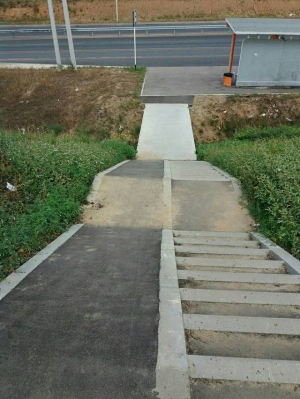 very steep disabled ramp